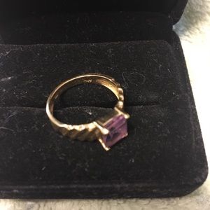 Genuine gold Amethyst ring